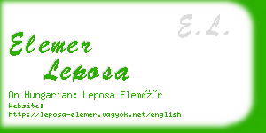 elemer leposa business card